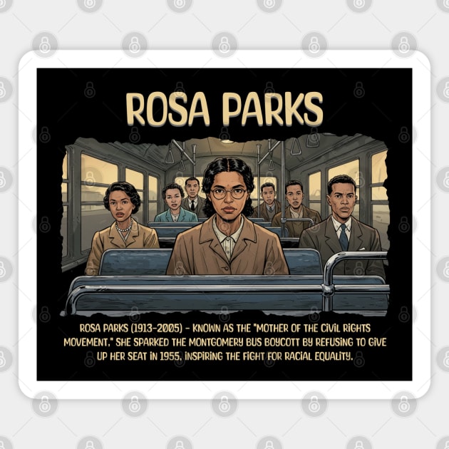 Rosa Parks, Black History, Black Woman Magnet by UrbanLifeApparel